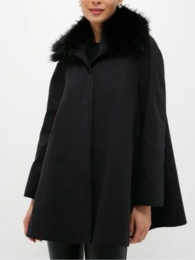 TUCKERNUCK NWT Fur Collar Cecile Swing Cape size M/L
